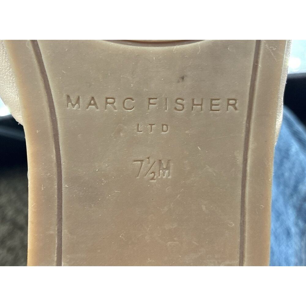 Marc Fisher LTD Mayson Tan Knot Slide Sandals Size 7.5M Padded Square Toe - Picture 8 of 8